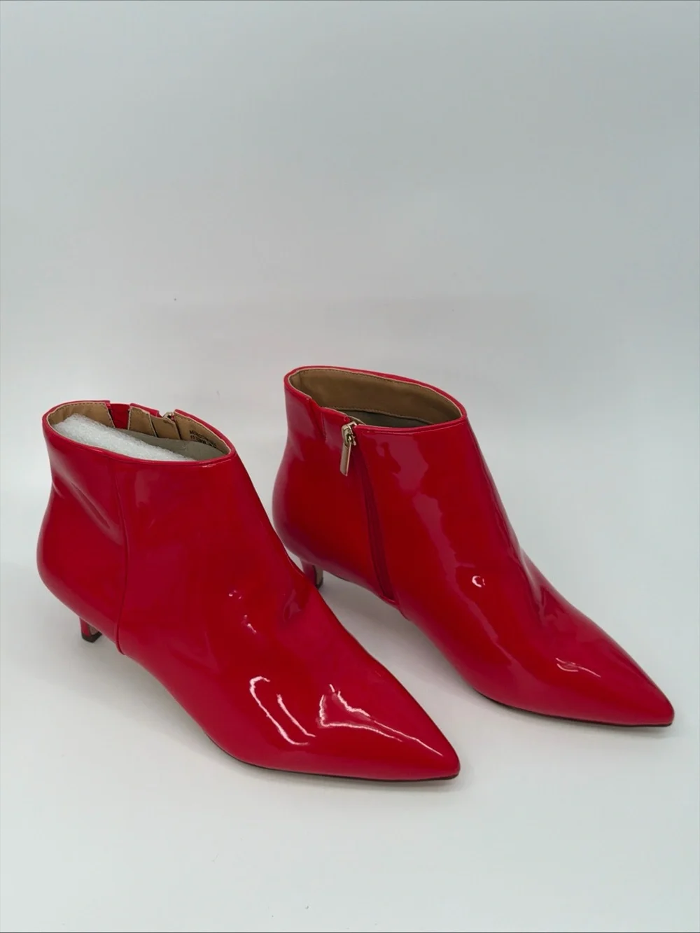 Comfortview Red Patent Pointed-Toe Ankle Boots size 10.5 WW New